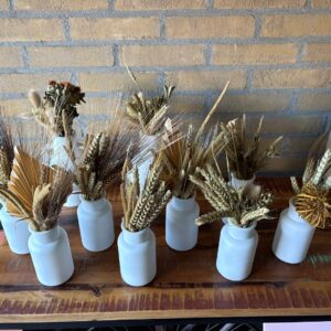 Bohemian tafel droogbloemen – set van 10 vaasjes
