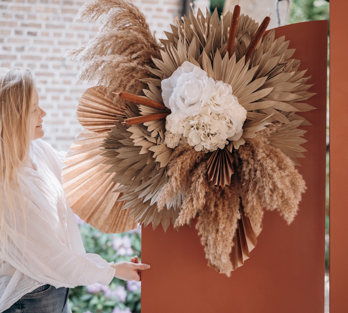 Droogbloemen bloemstuk groot