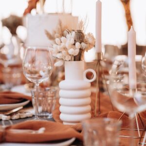 Bohemian tafel droogbloemen – set van 4 vaasjes