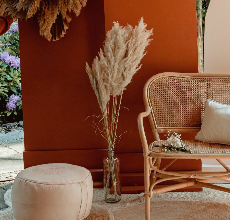 vaas met pampaspluimen